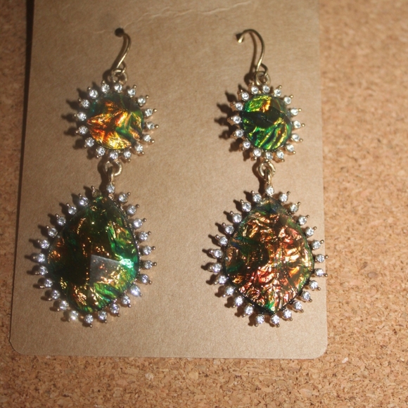 UV Reactive Resin Inlaid Earrings ☆Glows Under Black light☆ - Picture 6 of 11